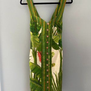 NWT Fresh Forest Scarf Button Down Mini Dress